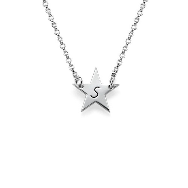 Sterling Silver Star Initial Necklace - Handmade By AOL Special