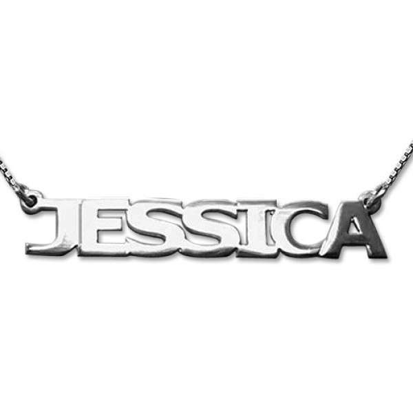 New Sterling Silver All Capitals Name Necklace - Handmade By AOL Special