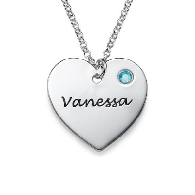 Swarovski Heart Necklace with Engraving - Handmade By AOL Special