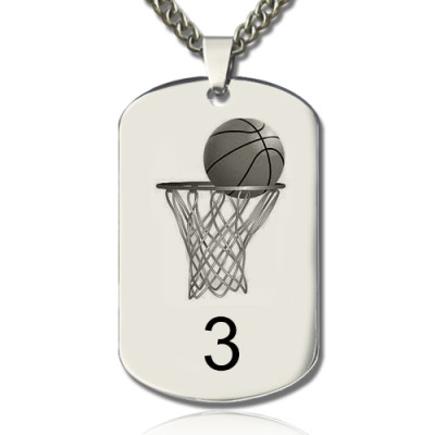 Basketball Dog Tag Name Necklace - Handmade By AOL Special