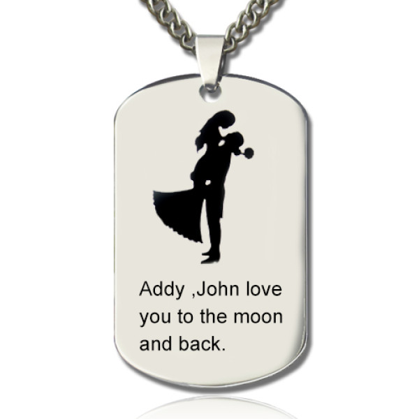 Couple Love Dog Tag Name Necklace - Handmade By AOL Special