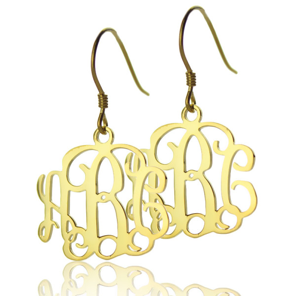 18ct Solid Gold Personalized Monogram Earring - Handmade By AOL Special