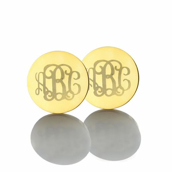 Circle Monogram 3 Initial Earrings Name Earrings 18ct Gold Plated - Handmade By AOL Special