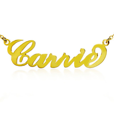 Personalized Carrie Name Necklace Solid Gold 18ct - Handmade By AOL Special