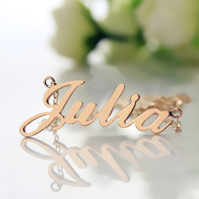 Solid Rose Gold Plated Julia Style Name Necklace - Handmade By AOL Special