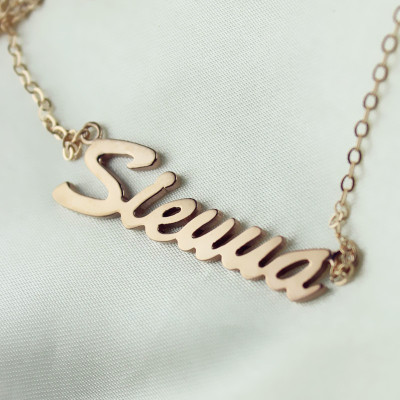 18ct Rose Gold Plated Sienna Style Name Necklace - Handmade By AOL Special