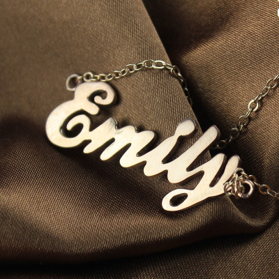 Cursive Script Name Necklace 18ct Solid Rose Gold - Handmade By AOL Special