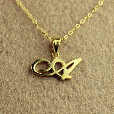 18ct Gold Plated Christina Applegate Initial Necklace - Handmade By AOL Special