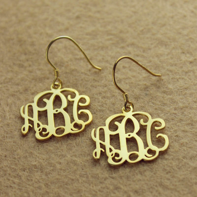 18ct Solid Gold Personalized Monogram Earring - Handmade By AOL Special