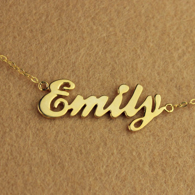 Cursive Script Name Necklace 18ct Solid Gold - Handmade By AOL Special