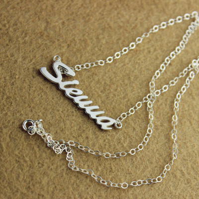 Solid White Gold Sienna Style Name Necklace - Handmade By AOL Special