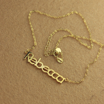 Solid Gold Rebecca Style Name Necklace-18ct - Handmade By AOL Special