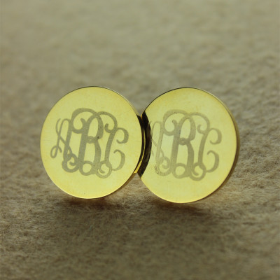 Circle Monogram 3 Initial Earrings Name Earrings 18ct Gold Plated - Handmade By AOL Special