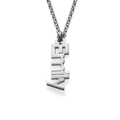 Vertical Name Necklace in Sterling Silver - Handmade By AOL Special