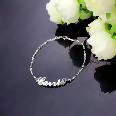 Personalized Sterling Silver Carrie Name Bracelet - Handmade By AOL Special