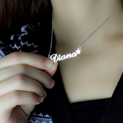 Personalized Letter Necklace Name Necklace Sterling Silver - Handmade By AOL Special
