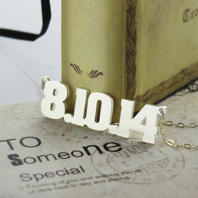 Sterling Silver Number Name Necklace Unique Men Jewelry - Handmade By AOL Special