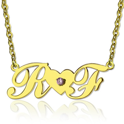 18ct Gold Plated Two Initials Necklace - Handmade By AOL Special