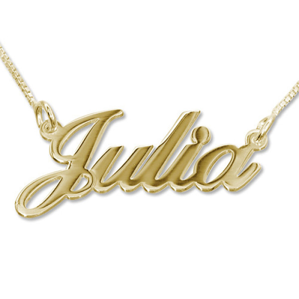18ct Gold-Plated Silver Classic Name Necklace - Handmade By AOL Special