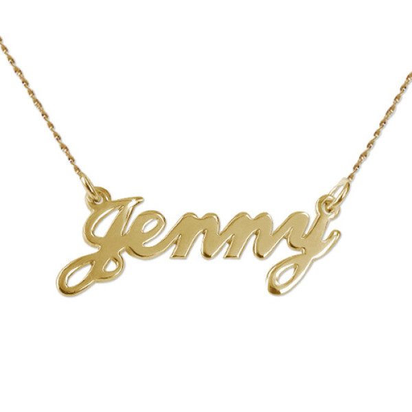 Small 18ct Yellow Gold Classic Name Necklace - Handmade By AOL Special