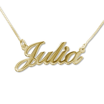 Small 18ct Gold-Plated Silver Classic Name Necklace - Handmade By AOL Special