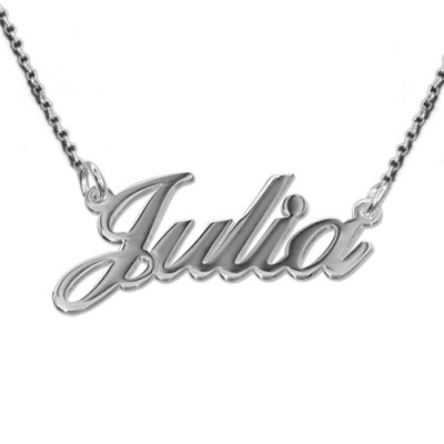 Extra Thick Silver Name Necklace With Rollo Chain - Handmade By AOL Special