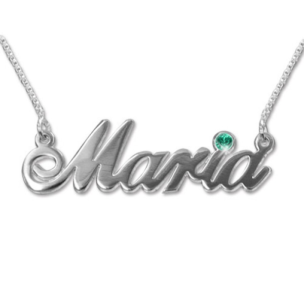 18ct white Gold and Swarovski Crystal Name Necklace - Handmade By AOL Special