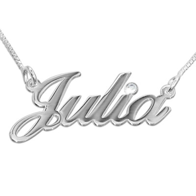 18ct White Gold and Diamond Name Necklace - Handmade By AOL Special