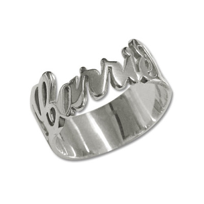 Personalized Silver Cut Out Ring - Handmade By AOL Special