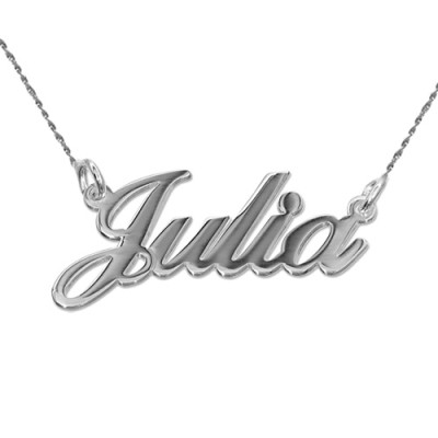 18ct White Gold Classic Name Necklace With Twist Chain - Handmade By AOL Special
