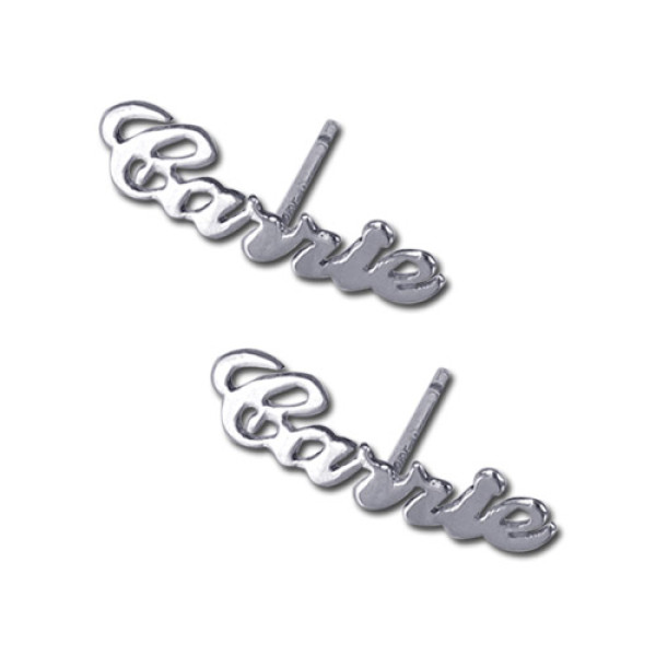 Sterling Silver Personalized Name Stud Earring (PAIR) - Handmade By AOL Special