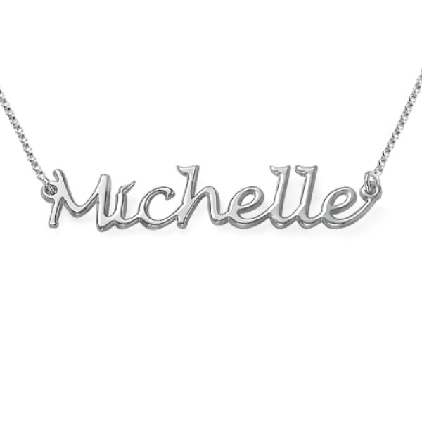 Silver Handwritten Name Necklace - Handmade By AOL Special
