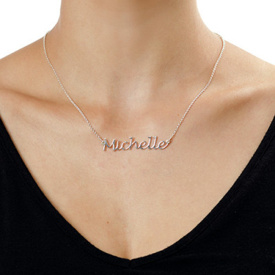 Silver Handwritten Name Necklace - Handmade By AOL Special