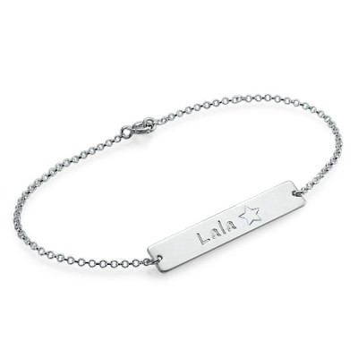 Sterling Silver Bar Nameplate Bracelet/Anklet - Handmade By AOL Special