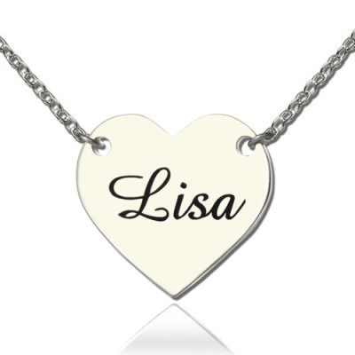 Stamped Name Heart Love Necklaces Sterling Silver - Handmade By AOL Special
