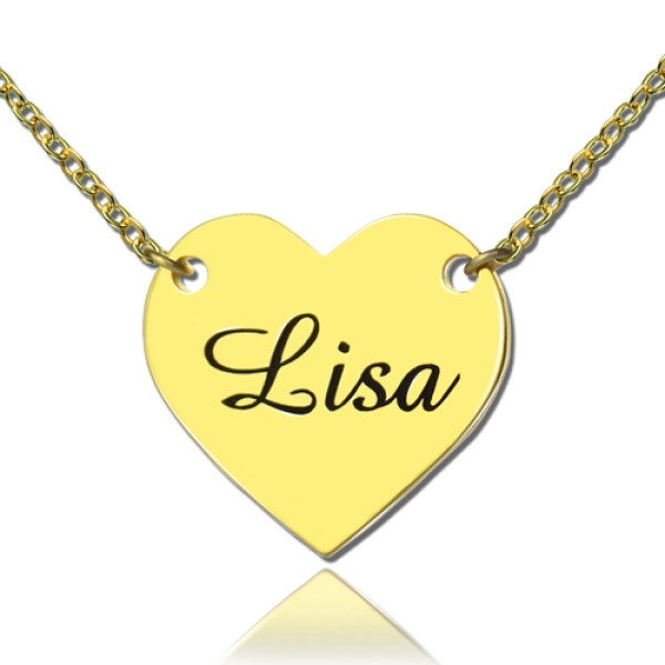 Stamped Heart Love Necklaces with Name 18ct Gold Plated - Handmade By AOL Special