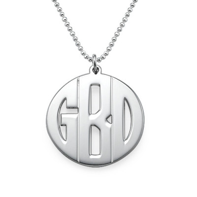 Personalized Silver Print Monogram Necklace - Handmade By AOL Special