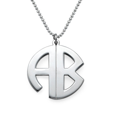 Personalized Silver Print Monogram Necklace - Handmade By AOL Special