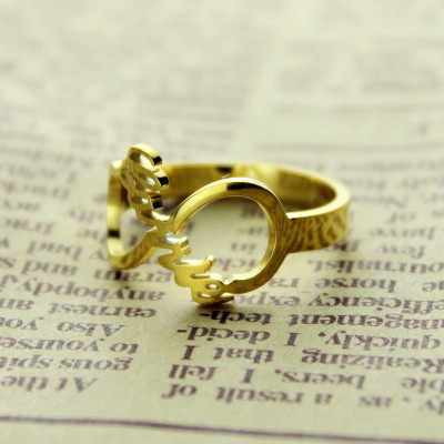 Custom Infinity Name Ring 18ct Gold Plated - Handmade By AOL Special