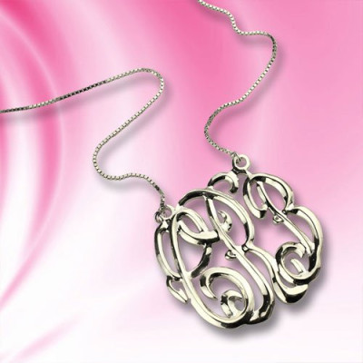 Celebrity Cube Premium Monogram Necklace Gifts Sterling Silver - Handmade By AOL Special