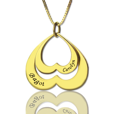 Heart in Heart Name Pendant In 18ct Gold Plated - Handmade By AOL Special