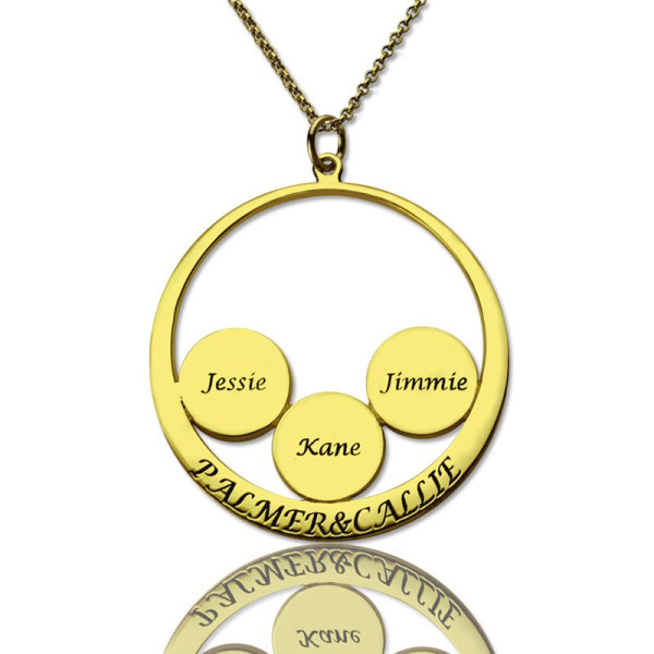 Mothers Family Name Pendant In Gold - Handmade By AOL Special