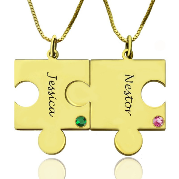 Customize Matching Heart Puzzle Couple Necklaces | Jovivi