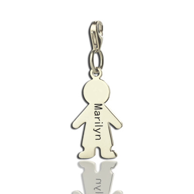 Personalized Boy Pendant on Lobster Clasp Silver - Handmade By AOL Special