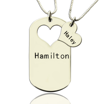 dog tag with heart cut out