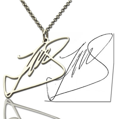 Custom Necklace with Your Own Signature Silver - Handmade By AOL Special