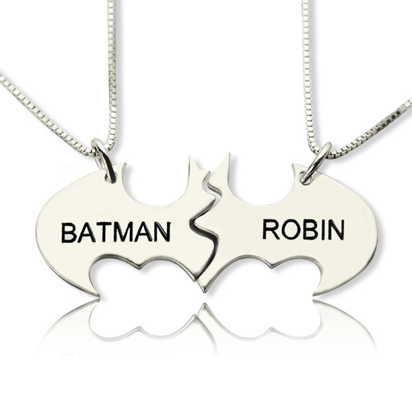 Batman Best Friend Name Necklace Sterling Silver - Handmade By AOL Special