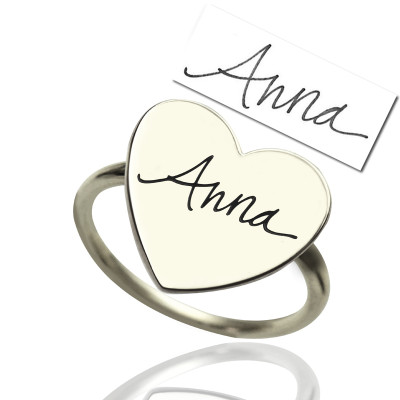 Personalized Signature Ring Handwriting Sterling Silver - Handmade By AOL Special