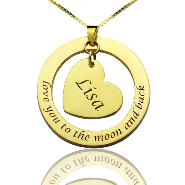 Custom Mom I Love You to the Moon and Back Necklace - Handmade By AOL Special