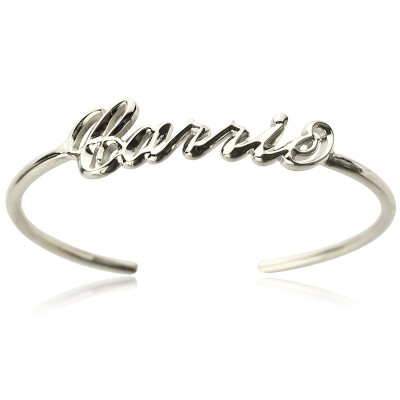 Personalized Sterling Silver Name Bangle Bracelet - Handmade By AOL Special